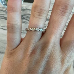 Pandora pale pink and silver band. size 7.